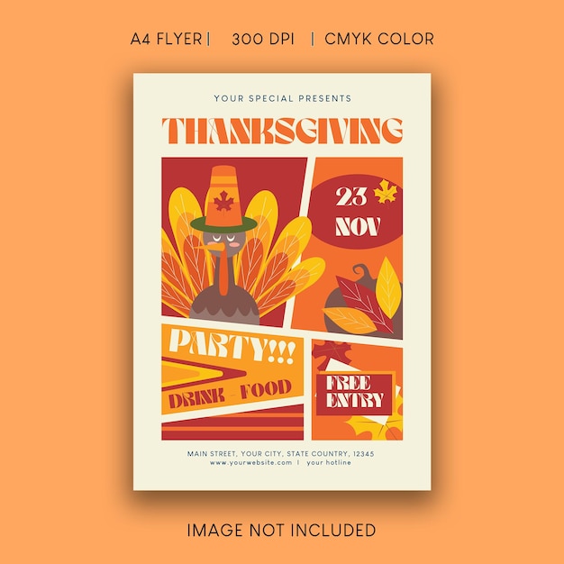 PSD flyer der thanksgiving-party