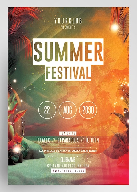 PSD flyer-design für sommerfeste