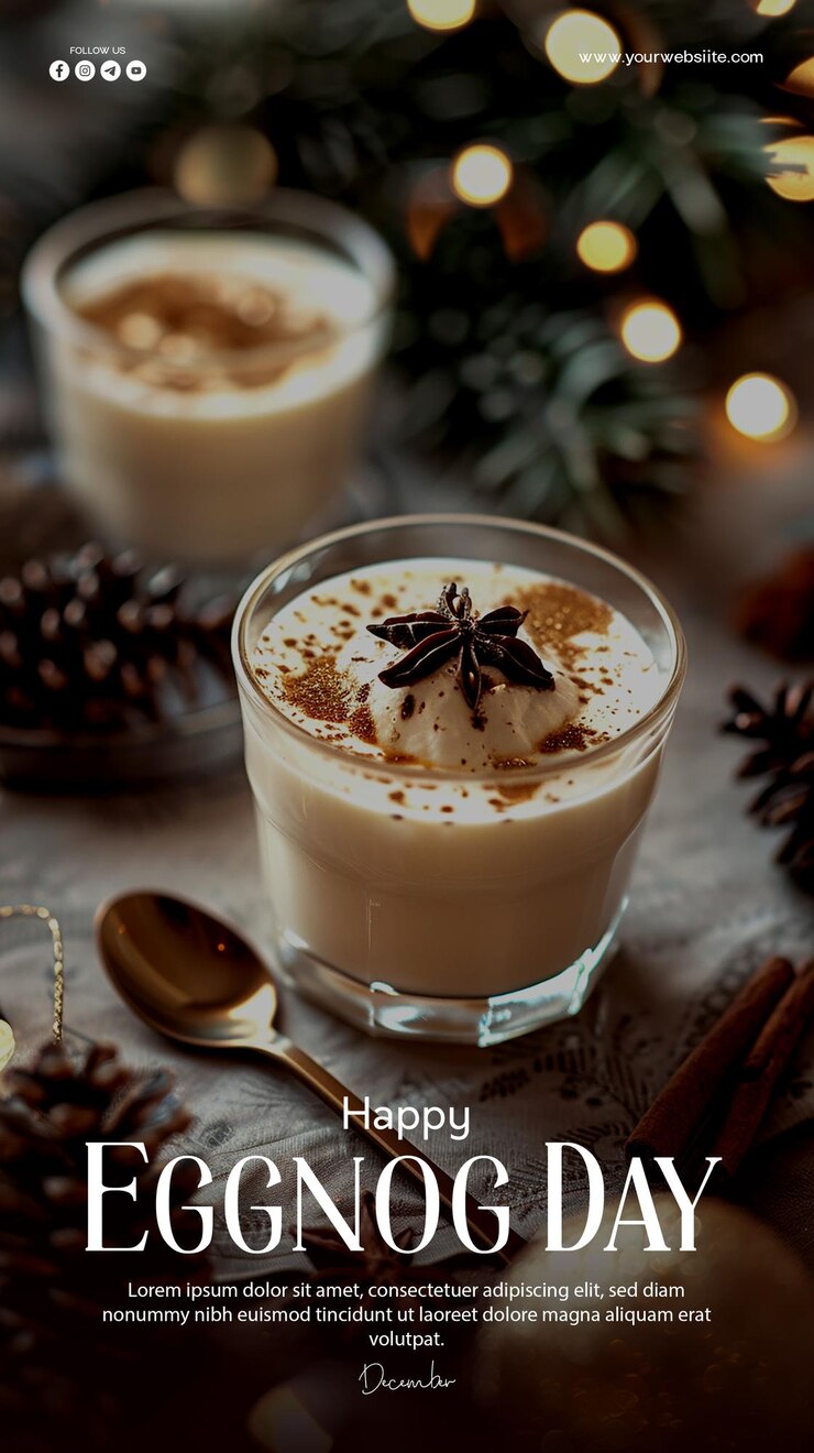 PSD flyer disegnato a mano per il giorno dell'eggnog
