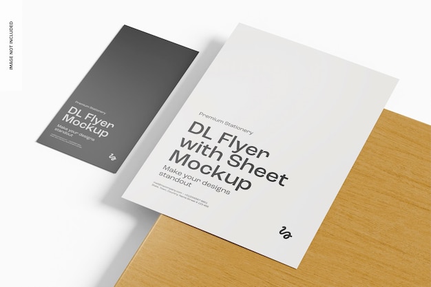 Flyer DL e mockup de folha