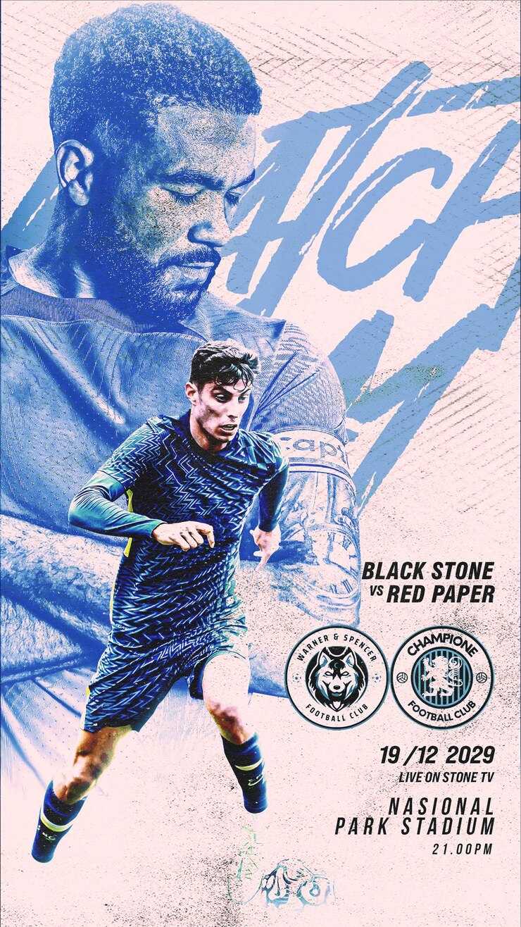PSD flyer do dia da partida de futebol e mídia social post banner template de promoção do instagram