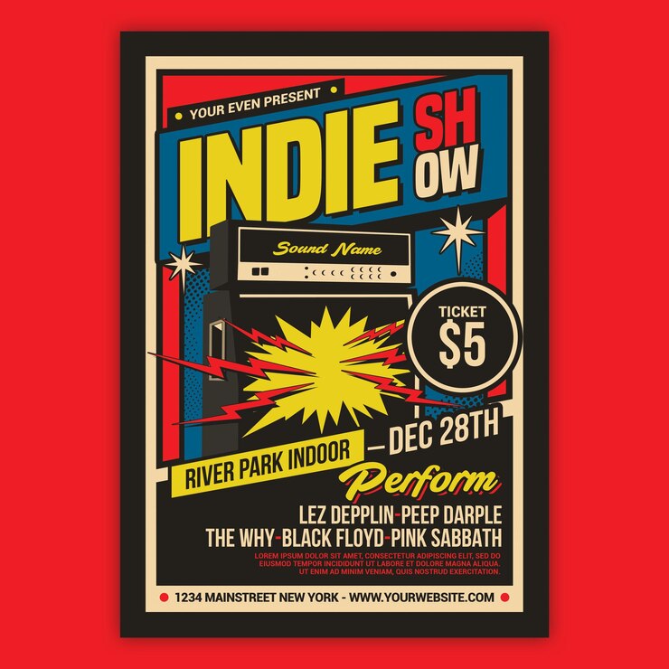 PSD flyer do indie music show