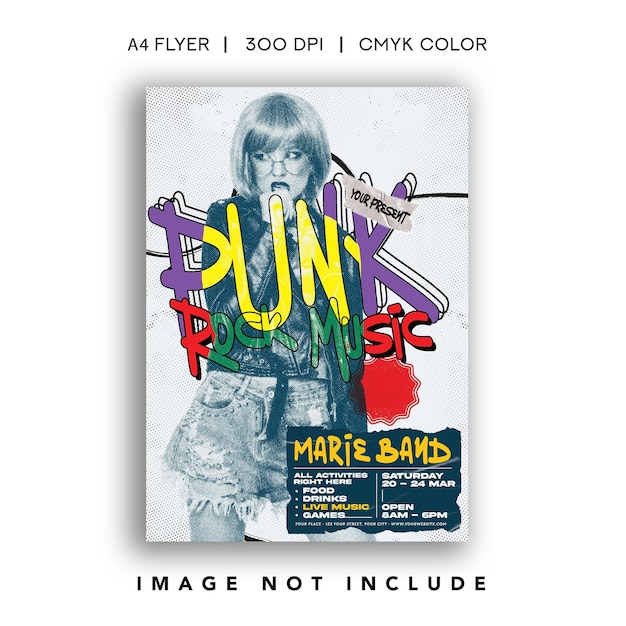 Flyer du concert de musique punk rock