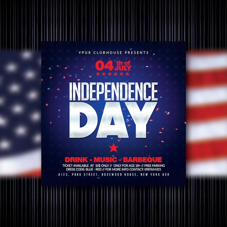 PSD flyer du jour de l'indépendance
