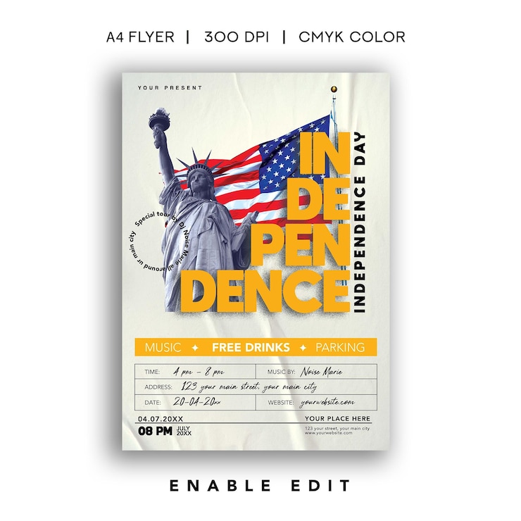 PSD flyer du jour de l'indépendance