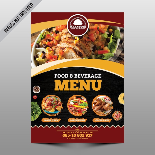 Flyer du menu alimentaire