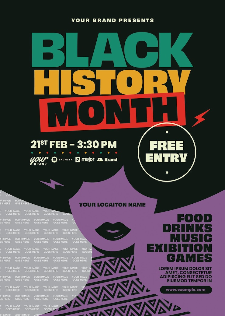 PSD flyer du mois de l'histoire noire