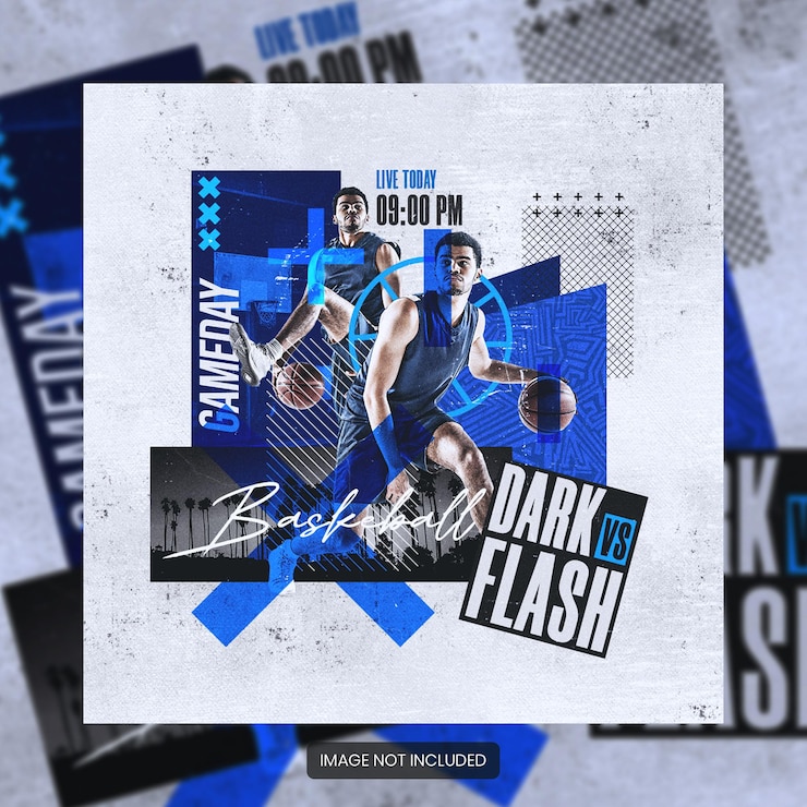 PSD flyer du tournoi de basket-ball et modèle de bannière instagram pour les médias sociaux