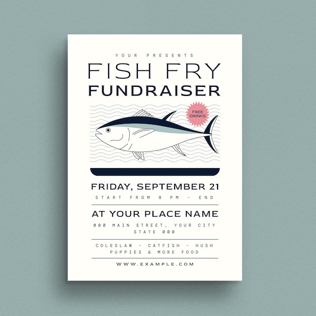 Flyer D'événement De Collecte De Fonds Fish Fry