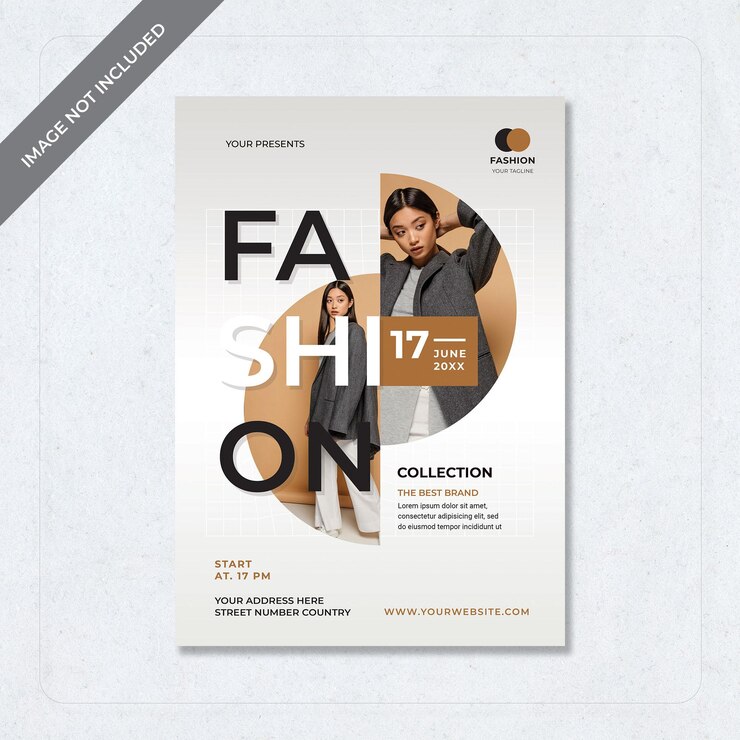PSD flyer fashion event design pulito nuovo