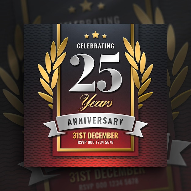Flyer de fête d'anniversaire, publication sur les médias sociaux et bannière Web
