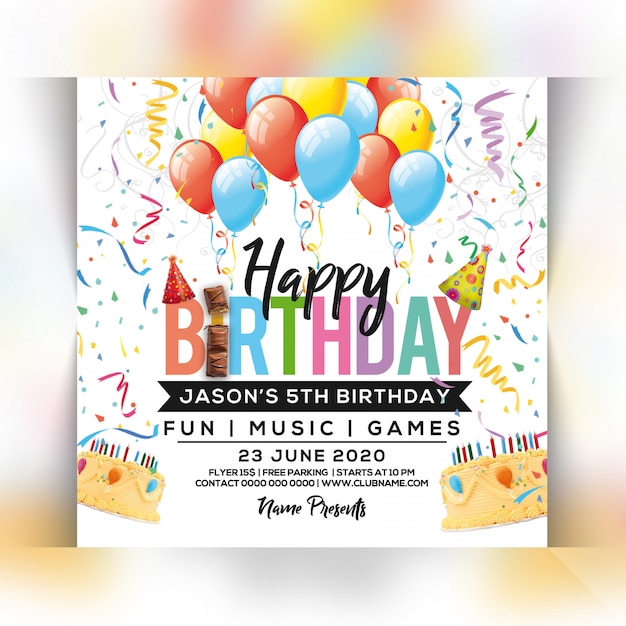 Flyer fête d'anniversaire