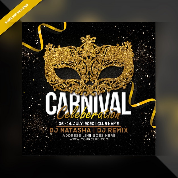 PSD flyer de fête de carnaval