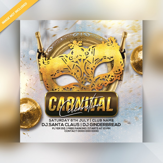 Flyer de fête de carnaval