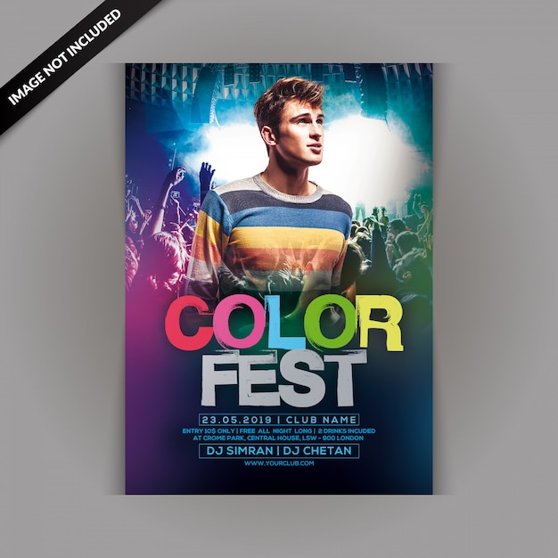 Flyer De Fête De Couleur