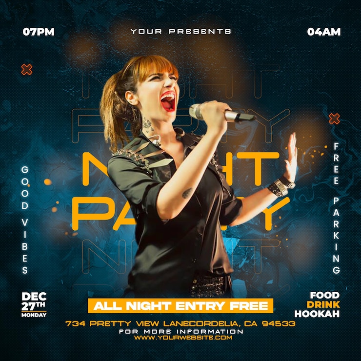 PSD un flyer de la fête du dj du club posté sur les réseaux sociaux