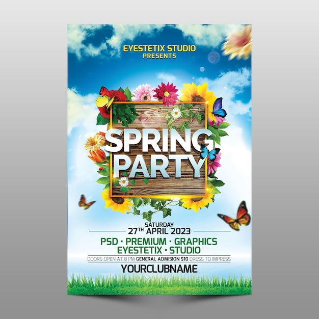 PSD flyer fête du printemps