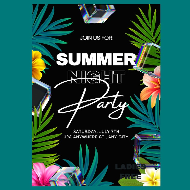 PSD flyer de la fête du quartier, affiche de la soirée de danse du dj.