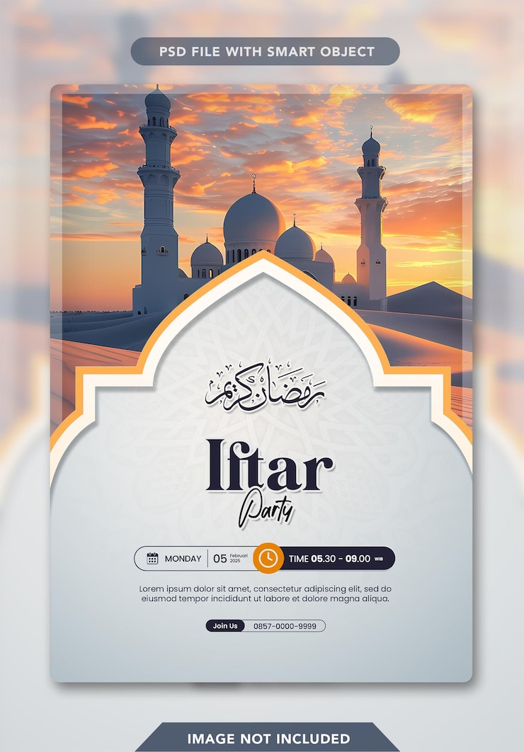 PSD flyer de la fête de l'iftar