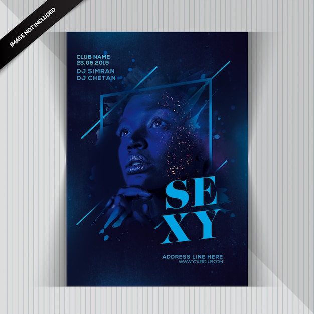 PSD flyer fête de nuit sexy