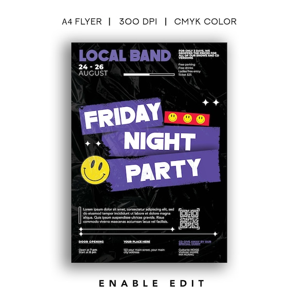 Flyer de la fête de nuit