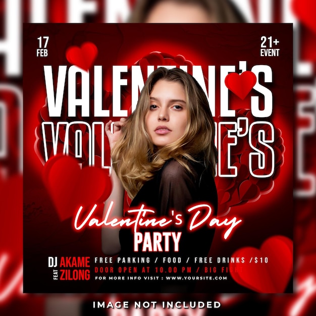 PSD flyer de fête de la saint-valentin publication sur les médias sociaux et bannière web