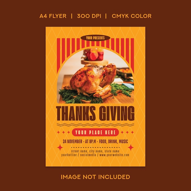 PSD flyer de la fête de thanksgiving