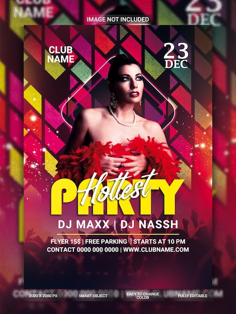 Flyer de la fiesta del club