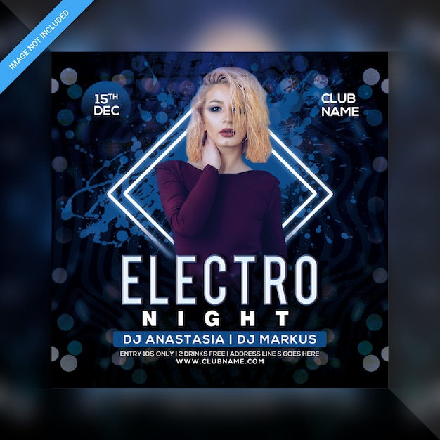 Flyer fiesta electro noche