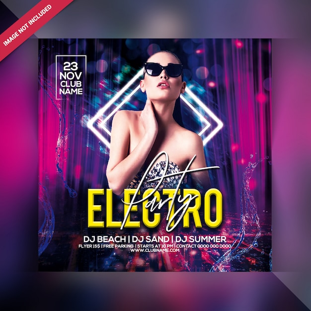 PSD flyer fiesta electro noche