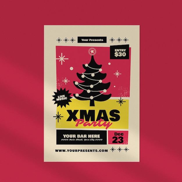 Flyer de la fiesta de Navidad
