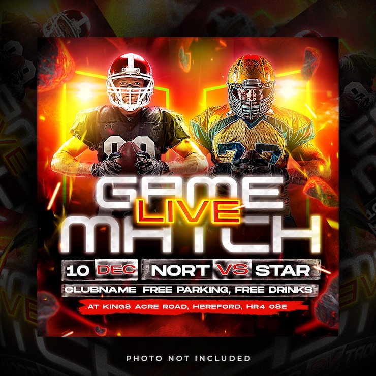 PSD flyer de football américain et histoire psd premium