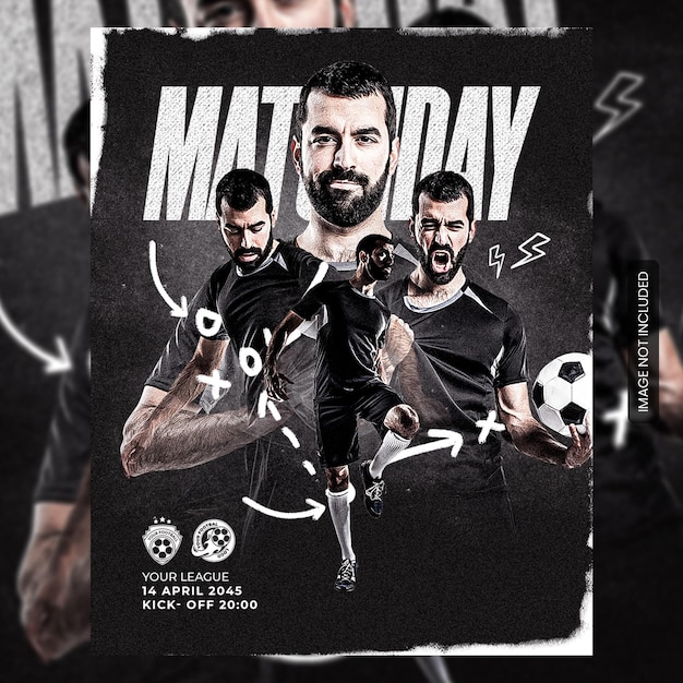 Flyer de football ou modèle de publication sur les réseaux sociaux