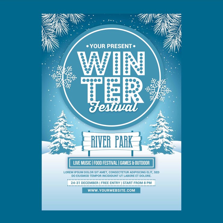 PSD flyer für das winterfestival