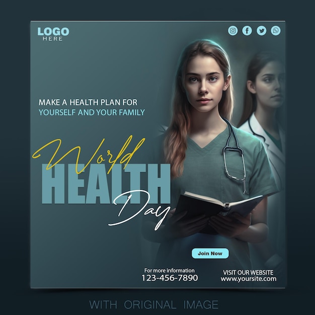 Flyer für medizinisches gesundheitswesen miauen social-media-beitrag und neue web-banner-design-vorlage