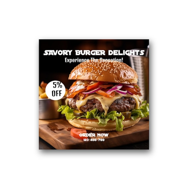 Flyer de hamburguesas para su negocio psd