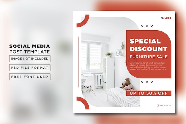 Flyer instagram plat pour le modèle de poste de vente d'intérieur PSD Premium