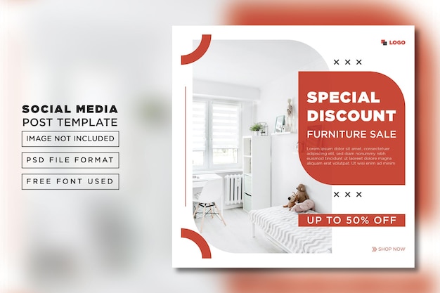 PSD flyer instagram plat pour le modèle de poste de vente d'intérieur psd premium