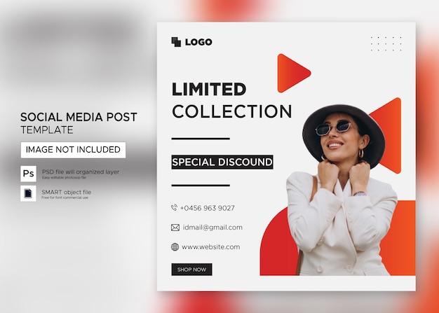 PSD flyer instagram plat pour modèle de poste de vente de vêtements psd premium