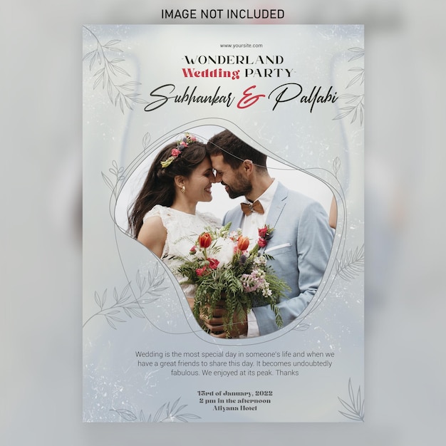 Flyer de invitación para la fiesta de bodas