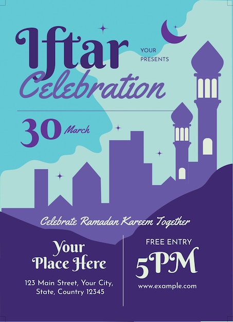 Flyer de invitación para el Iftar de Ramadán