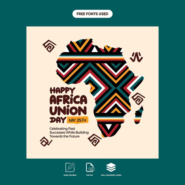PSD flyer de la journée de l'union africaine