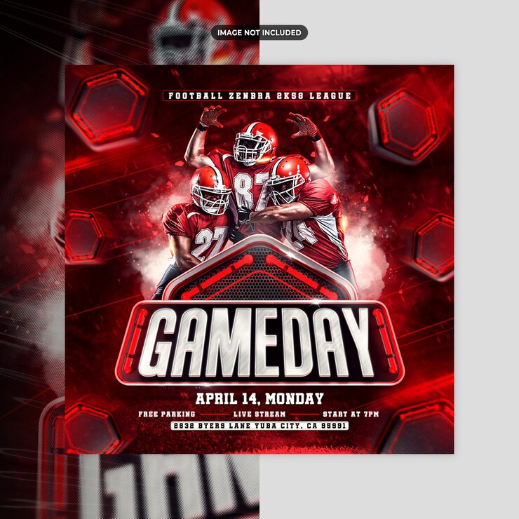 PSD flyer de jugador de fútbol americano de la nfl o plantilla de banner de redes sociales e instagram