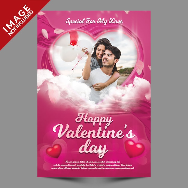 Flyer De Maquette De Photo De Voeux De La Saint-valentin