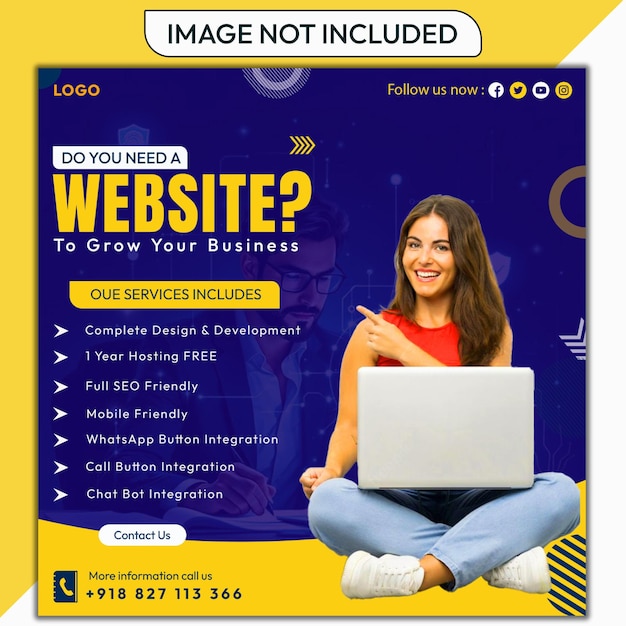 Flyer de marketing de sitios web para el crecimiento del negocio