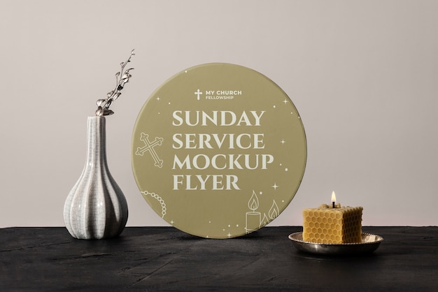 Flyer-mock-up-design für gottesdienst und gottesdienst