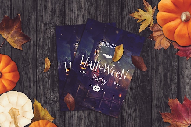 Flyer mockup con il design di halloween