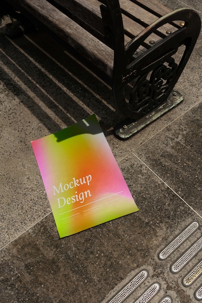 PSD flyer-mockup-design auf der straße