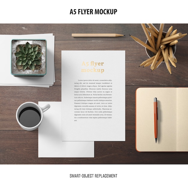 Flyer Mockup in einem Desktop