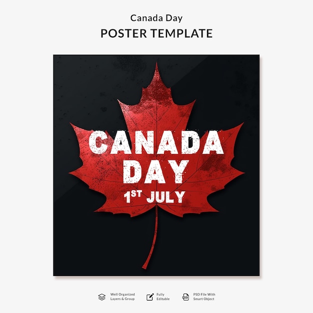 Flyer de modèles d'affiches Happy Canada Day 2023